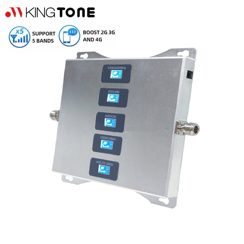 Smart 5Band B20/B8/B3/B1/B7 Cellphone Booster 800 900 1800 2100 2600 MHz 2G/3G/4G/5G Cell Phone Signal Booster for Home Office